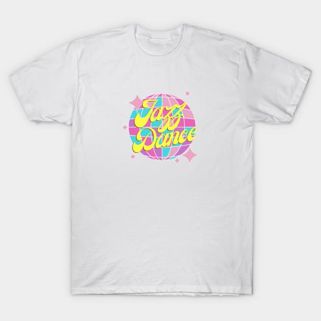Jazz dance disco ball for kids and teens in colorful Comic Design T-Shirt by Bailamor